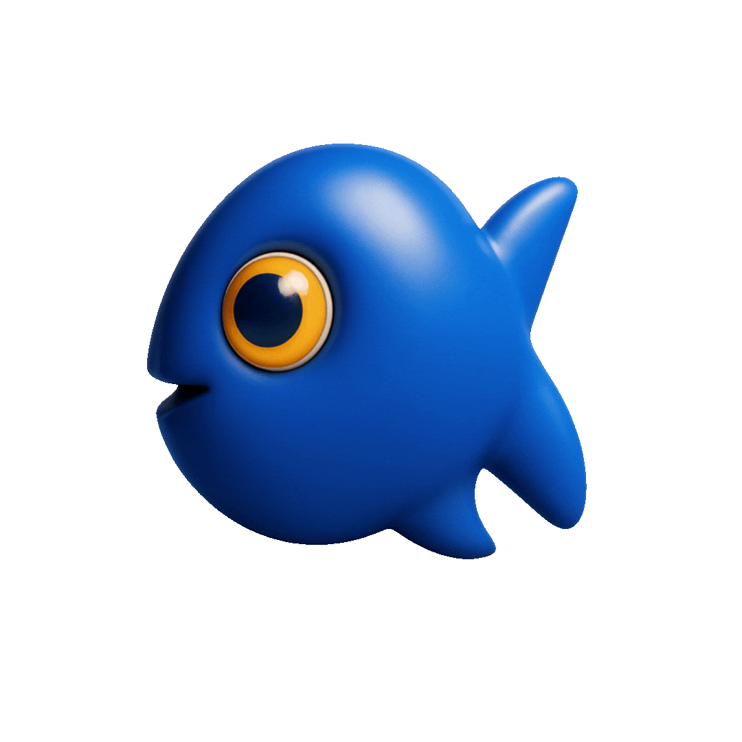 Peixe animado Bluppy